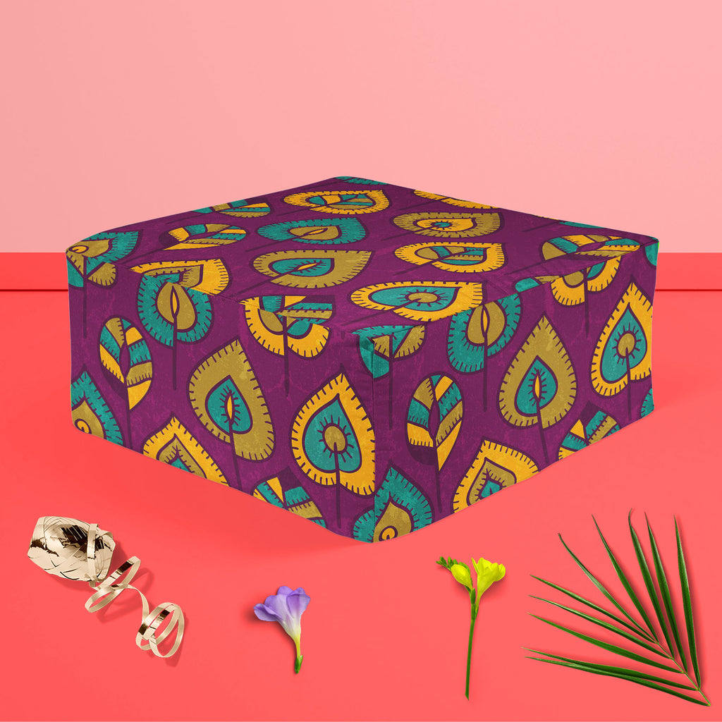 Stylized Leaves D1 Footstool Footrest Puffy Pouffe Ottoman Bean Bag | Canvas Fabric-Footstools-FST_CB_BN-IC 5007364 IC 5007364, Abstract Expressionism, Abstracts, Ancient, Animated Cartoons, Art and Paintings, Botanical, Caricature, Cartoons, Decorative, Digital, Digital Art, Drawing, Fashion, Floral, Flowers, Graphic, Hand Drawn, Historical, Illustrations, Medieval, Modern Art, Nature, Patterns, Retro, Scenic, Seasons, Semi Abstract, Signs, Signs and Symbols, Vintage, stylized, leaves, d1, footstool, footr