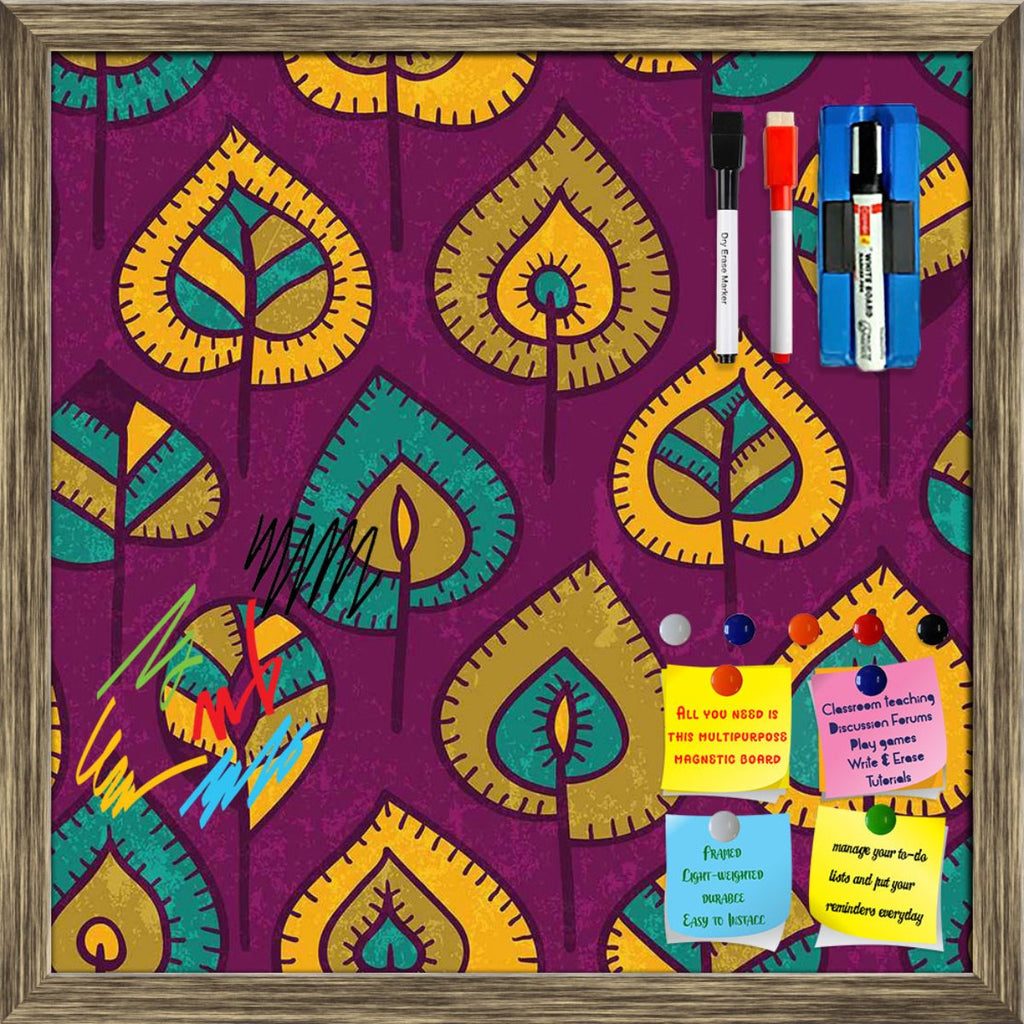 Stylized Leaves Framed Magnetic Dry Erase Board | Combo with Magnet Buttons & Markers-Magnetic Boards Framed-MGB_FR-IC 5007364 IC 5007364, Abstract Expressionism, Abstracts, Ancient, Animated Cartoons, Art and Paintings, Botanical, Caricature, Cartoons, Decorative, Digital, Digital Art, Drawing, Fashion, Floral, Flowers, Graphic, Hand Drawn, Historical, Illustrations, Medieval, Modern Art, Nature, Patterns, Retro, Scenic, Seasons, Semi Abstract, Signs, Signs and Symbols, Vintage, stylized, leaves, framed, m