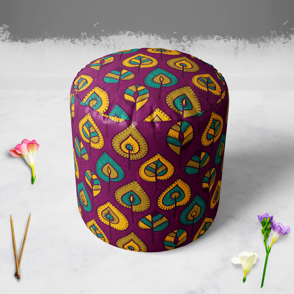 Stylized Leaves D1 Footstool Footrest Puffy Pouffe Ottoman Bean Bag | Canvas Fabric-Footstools-FST_CB_BN-IC 5007364 IC 5007364, Abstract Expressionism, Abstracts, Ancient, Animated Cartoons, Art and Paintings, Botanical, Caricature, Cartoons, Decorative, Digital, Digital Art, Drawing, Fashion, Floral, Flowers, Graphic, Hand Drawn, Historical, Illustrations, Medieval, Modern Art, Nature, Patterns, Retro, Scenic, Seasons, Semi Abstract, Signs, Signs and Symbols, Vintage, stylized, leaves, d1, footstool, footr