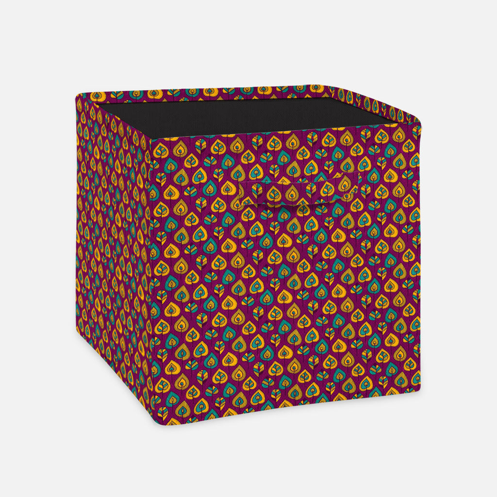 Stylized Leaves Foldable Open Storage Bin | Organizer Box, Toy Basket, Shelf Box, Laundry Bag | Canvas Fabric-Storage Bins-STR_BI_CB-IC 5007364 IC 5007364, Abstract Expressionism, Abstracts, Ancient, Animated Cartoons, Art and Paintings, Botanical, Caricature, Cartoons, Decorative, Digital, Digital Art, Drawing, Fashion, Floral, Flowers, Graphic, Hand Drawn, Historical, Illustrations, Medieval, Modern Art, Nature, Patterns, Retro, Scenic, Seasons, Semi Abstract, Signs, Signs and Symbols, Vintage, stylized, 