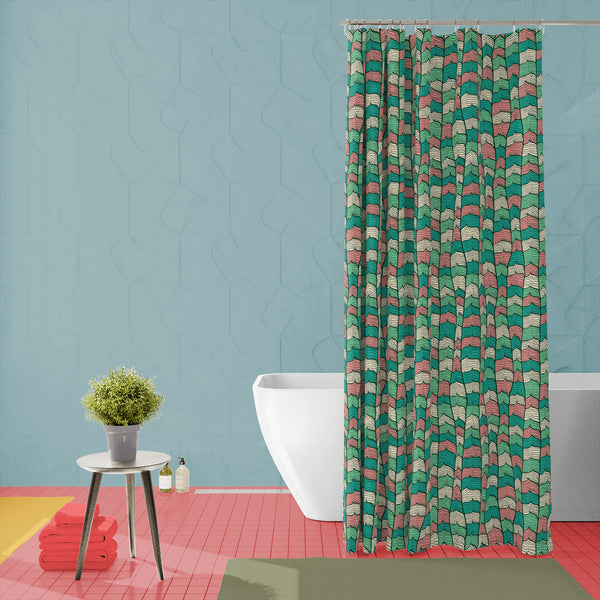 Abstract Waves D1 Washable Waterproof Shower Curtain-Shower Curtains-CUR_SH-IC 5007365 IC 5007365, Abstract Expressionism, Abstracts, Ancient, Animated Cartoons, Art and Paintings, Black, Black and White, Caricature, Cartoons, Digital, Digital Art, Drawing, Graphic, Historical, Illustrations, Medieval, Nature, Paintings, Patterns, Scenic, Semi Abstract, Signs, Signs and Symbols, Symbols, Vintage, abstract, waves, d1, washable, waterproof, polyester, shower, curtain, eyelets, art, backdrop, background, beige