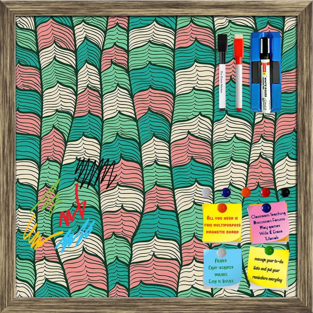 Abstract Waves Framed Magnetic Dry Erase Board | Combo with Magnet Buttons & Markers - Magnetic Boards Framed - ArtzFolio.com