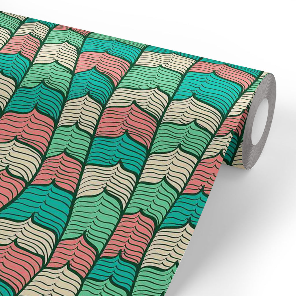 Abstract Waves Wallpaper Roll - Wallpapers Peel & Stick - ArtzFolio.com