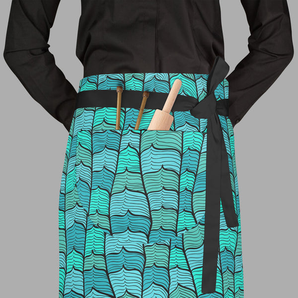 Blue Waves Apron | Adjustable, Free Size & Waist Tiebacks-Aprons Waist to Feet-APR_WS_FT-IC 5007366 IC 5007366, Abstract Expressionism, Abstracts, Ancient, Animated Cartoons, Art and Paintings, Black, Black and White, Caricature, Cartoons, Digital, Digital Art, Drawing, Graphic, Historical, Illustrations, Medieval, Nature, Paintings, Patterns, Scenic, Semi Abstract, Signs, Signs and Symbols, Symbols, Vintage, blue, waves, full-length, waist, to, feet, apron, poly-cotton, fabric, adjustable, tiebacks, abstra