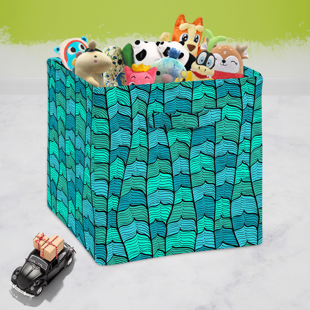 Blue Waves Foldable Open Storage Bin | Organizer Box, Toy Basket, Shelf Box, Laundry Bag | Canvas Fabric-Storage Bins-STR_BI_CB-IC 5007366 IC 5007366, Abstract Expressionism, Abstracts, Ancient, Animated Cartoons, Art and Paintings, Black, Black and White, Caricature, Cartoons, Digital, Digital Art, Drawing, Graphic, Historical, Illustrations, Medieval, Nature, Paintings, Patterns, Scenic, Semi Abstract, Signs, Signs and Symbols, Symbols, Vintage, blue, waves, foldable, open, storage, bin, organizer, box, t