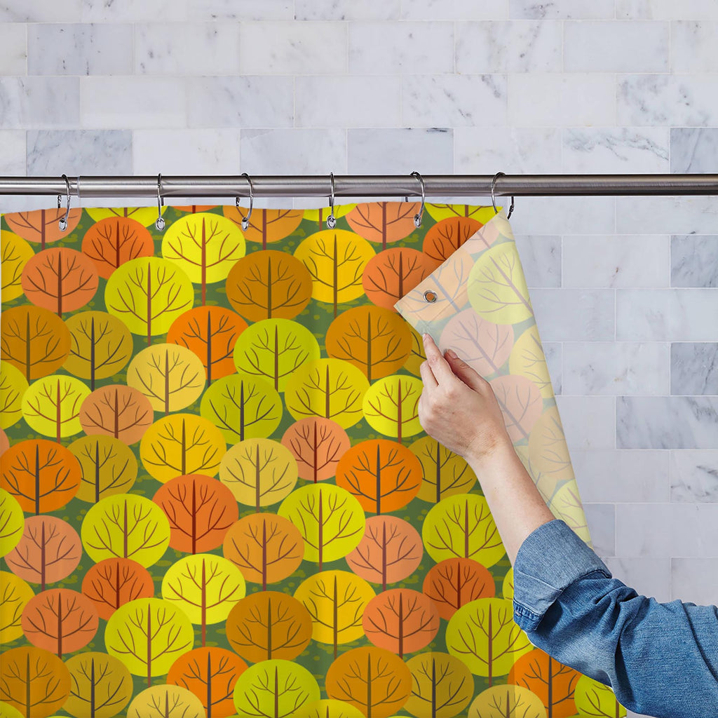 Autumn Forest D5 Washable Waterproof Shower Curtain-Shower Curtains-CUR_SH-IC 5007367 IC 5007367, Abstract Expressionism, Abstracts, Art and Paintings, Botanical, Floral, Flowers, Illustrations, Landscapes, Modern Art, Nature, Patterns, Rural, Scenic, Seasons, Semi Abstract, Signs, Signs and Symbols, autumn, forest, d5, washable, waterproof, shower, curtain, abstract, art, background, beautiful, beauty, branch, bright, brown, color, colorful, crown, decoration, design, endless, fall, flora, foliage, garden,