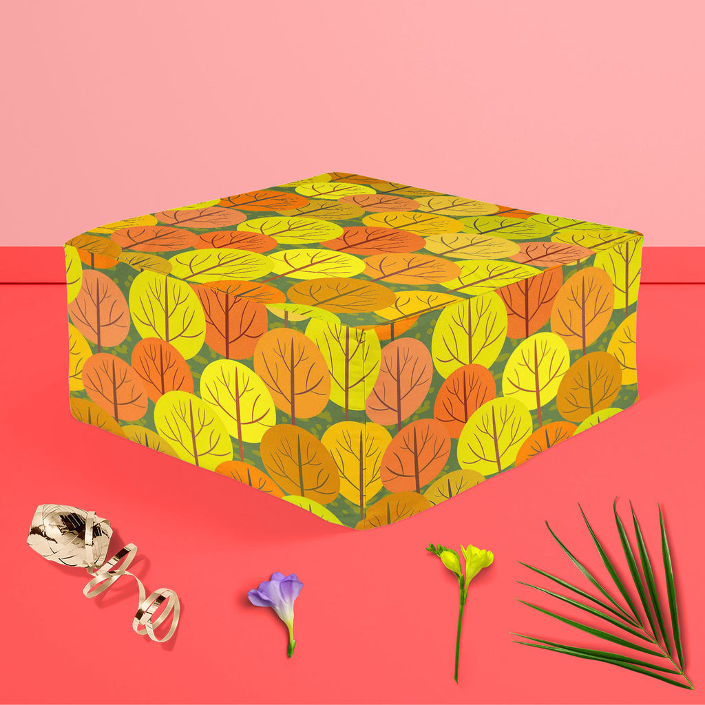 Autumn Forest D5 Footstool Footrest Puffy Pouffe Ottoman Bean Bag | Canvas Fabric-Footstools-FST_CB_BN-IC 5007367 IC 5007367, Abstract Expressionism, Abstracts, Art and Paintings, Botanical, Floral, Flowers, Illustrations, Landscapes, Modern Art, Nature, Patterns, Rural, Scenic, Seasons, Semi Abstract, Signs, Signs and Symbols, autumn, forest, d5, footstool, footrest, puffy, pouffe, ottoman, bean, bag, canvas, fabric, abstract, art, background, beautiful, beauty, branch, bright, brown, color, colorful, crow