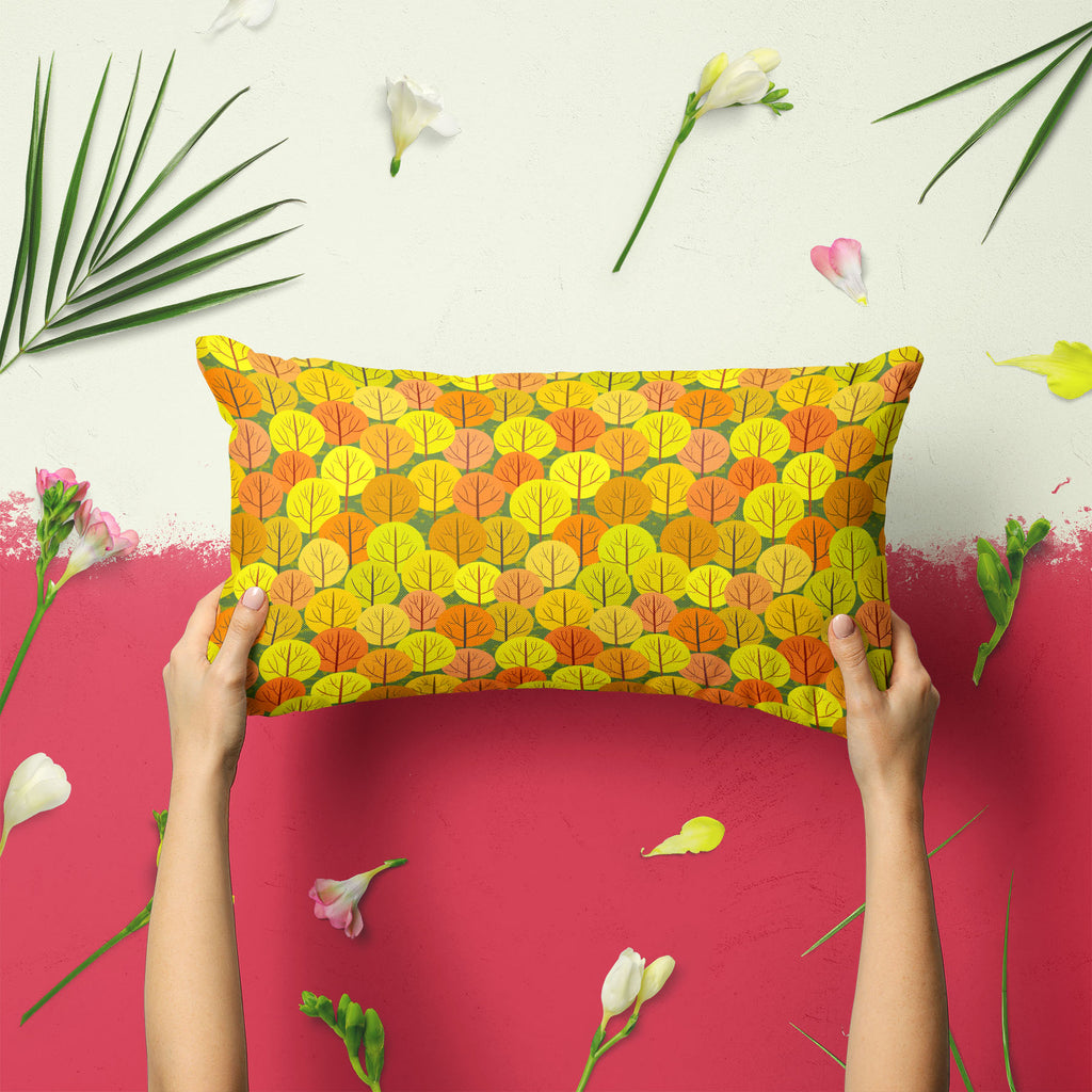 Autumn Forest D5 Pillow Cover Case-Pillow Cases-PIL_CV-IC 5007367 IC 5007367, Abstract Expressionism, Abstracts, Art and Paintings, Botanical, Floral, Flowers, Illustrations, Landscapes, Modern Art, Nature, Patterns, Rural, Scenic, Seasons, Semi Abstract, Signs, Signs and Symbols, autumn, forest, d5, pillow, cover, case, abstract, art, background, beautiful, beauty, branch, bright, brown, color, colorful, crown, decoration, design, endless, fall, flora, foliage, garden, golden, green, illustration, landscap