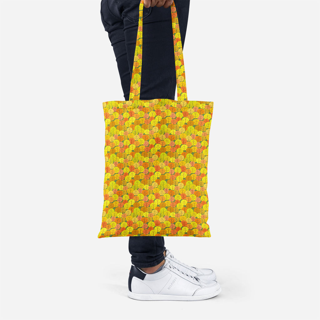 ArtzFolio Autumn Forest Tote Bag Shoulder Purse | Multipurpose-Tote Bags Basic-AZ5007367TOT_RF-IC 5007367 IC 5007367, Abstract Expressionism, Abstracts, Art and Paintings, Botanical, Floral, Flowers, Illustrations, Landscapes, Modern Art, Nature, Patterns, Rural, Scenic, Seasons, Semi Abstract, Signs, Signs and Symbols, autumn, forest, tote, bag, shoulder, purse, multipurpose, abstract, art, background, beautiful, beauty, branch, bright, brown, color, colorful, crown, decoration, design, endless, fall, flor