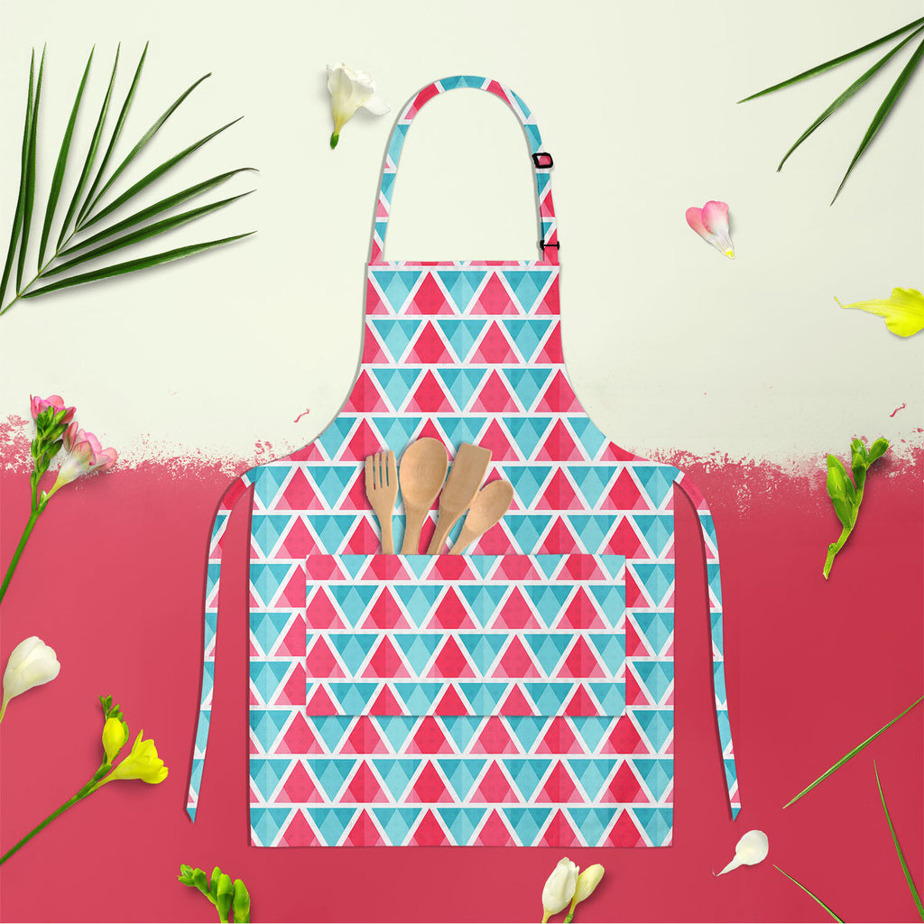 Abstract Triangles D1 Apron | Adjustable, Free Size & Waist Tiebacks - Aprons Neck to Knee - ArtzFolio.com