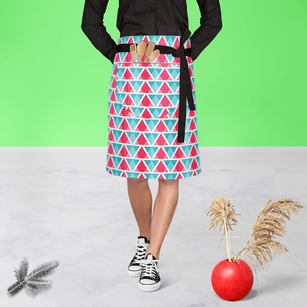 Abstract Triangles D1 Apron | Adjustable, Free Size & Waist Tiebacks - Apron Waist to Knee - ArtzFolio.com