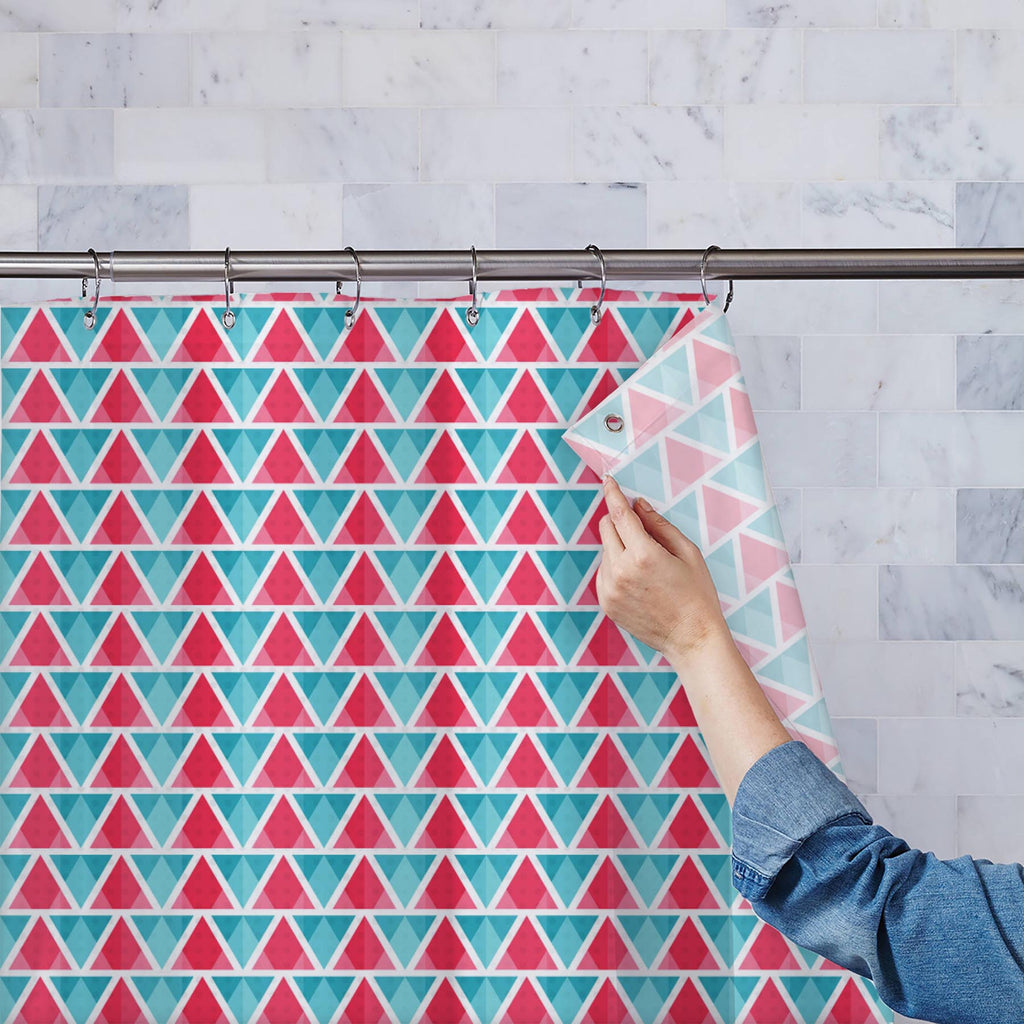 Abstract Triangles D1 Washable Waterproof Shower Curtain - Shower Curtains - ArtzFolio.com