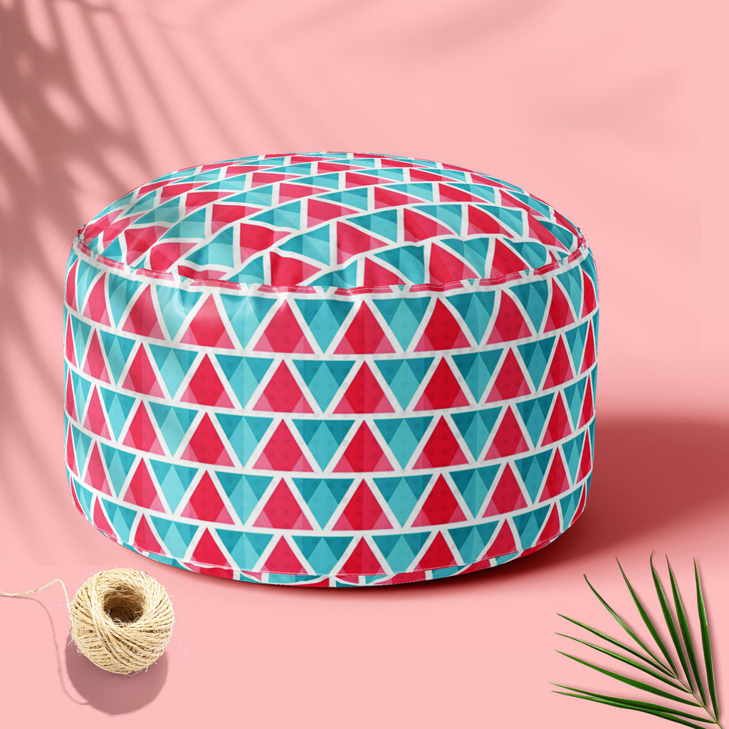Abstract Triangles D1 Footstool Footrest Puffy Pouffe Ottoman Bean Bag | Canvas Fabric - Footstools - ArtzFolio.com