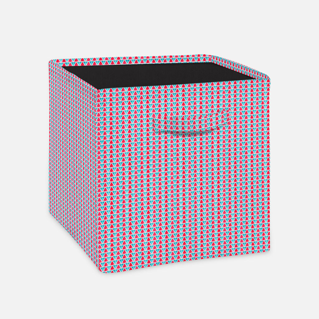 Abstract Triangles Foldable Open Storage Bin | Organizer Box, Toy Basket, Shelf Box, Laundry Bag | Canvas Fabric - Storage Bins - ArtzFolio.com