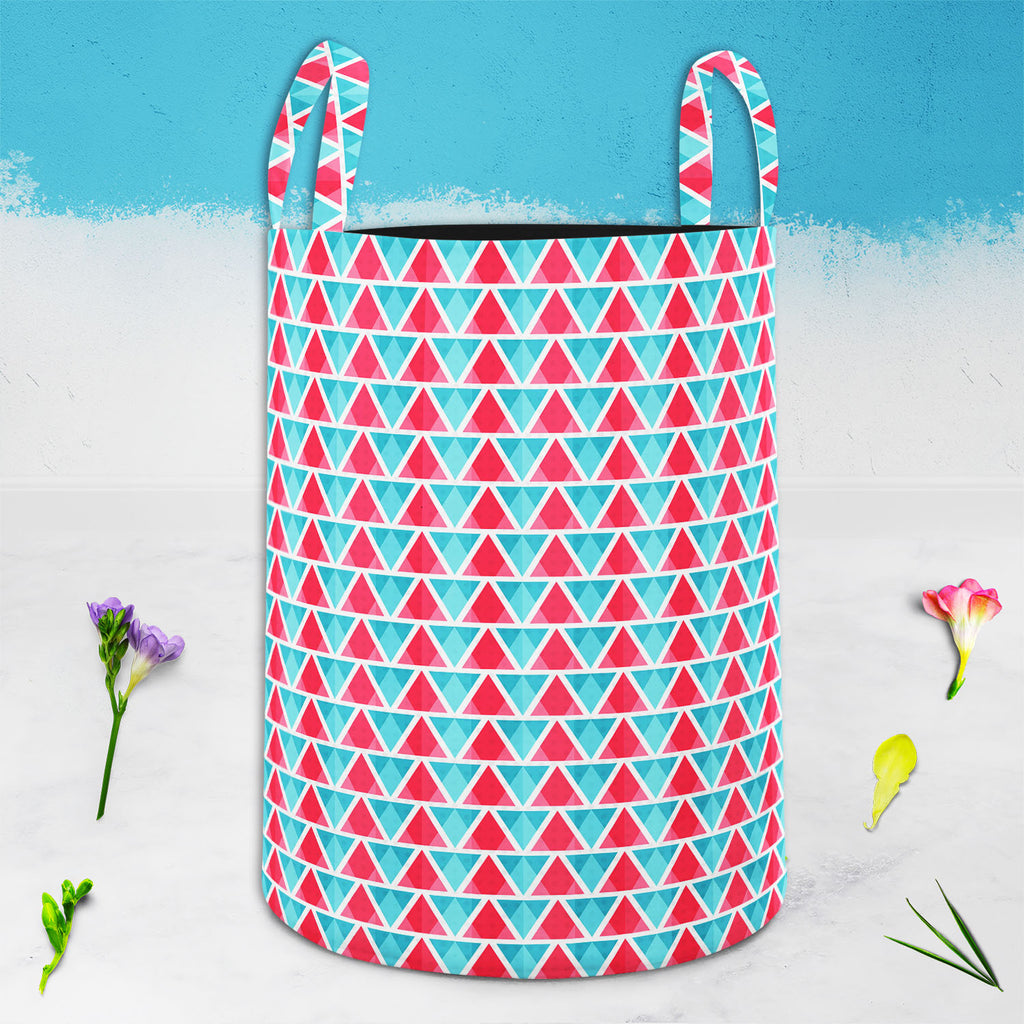 Abstract Triangles D1 Foldable Open Storage Bin | Organizer Box, Toy Basket, Shelf Box, Laundry Bag | Canvas Fabric - Storage Bins - ArtzFolio.com