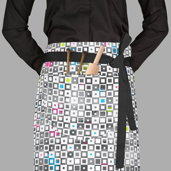 Grunge Squares D1 Apron | Adjustable, Free Size & Waist Tiebacks-Aprons Waist to Feet-APR_WS_FT-IC 5007370 IC 5007370, Abstract Expressionism, Abstracts, Ancient, Art and Paintings, Baby, Children, Culture, Decorative, Diamond, Ethnic, Geometric, Geometric Abstraction, Historical, Illustrations, Kids, Medieval, Modern Art, Paintings, Patterns, Retro, Semi Abstract, Signs, Signs and Symbols, Symbols, Traditional, Triangles, Tribal, Vintage, World Culture, grunge, squares, d1, full-length, waist, to, feet, ap