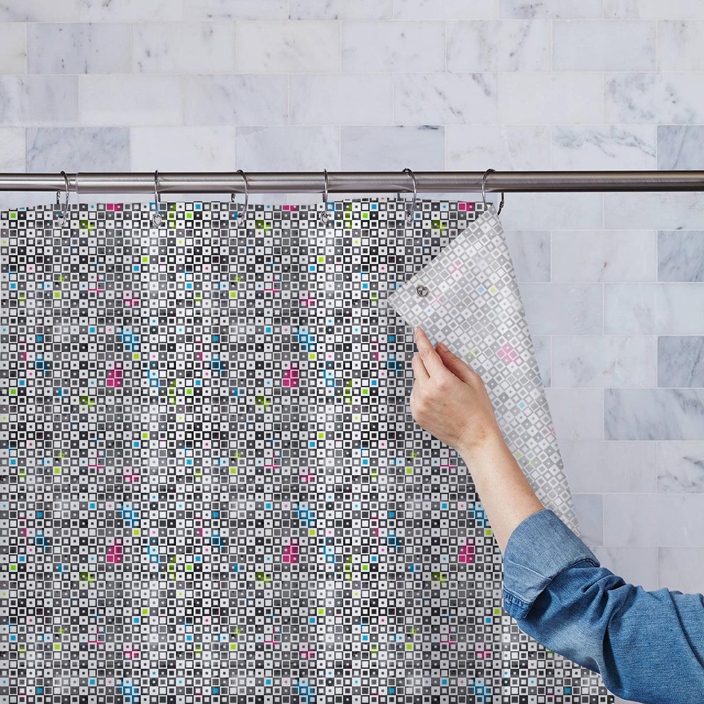 Grunge Squares Washable Waterproof Shower Curtain-Shower Curtains-CUR_SH-IC 5007370 IC 5007370, Abstract Expressionism, Abstracts, Ancient, Art and Paintings, Baby, Children, Culture, Decorative, Diamond, Ethnic, Geometric, Geometric Abstraction, Historical, Illustrations, Kids, Medieval, Modern Art, Paintings, Patterns, Retro, Semi Abstract, Signs, Signs and Symbols, Symbols, Traditional, Triangles, Tribal, Vintage, World Culture, grunge, squares, washable, waterproof, shower, curtain, abstract, argyle, ba