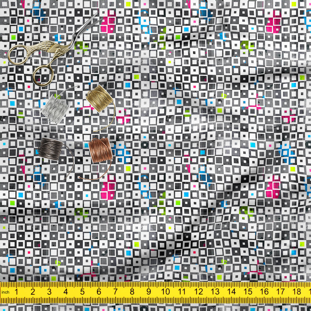 Grunge Squares D1 Upholstery Fabric by Metre | For Sofa, Curtains, Cushions, Furnishing, Craft, Dress Material-Upholstery Fabrics-FAB_RW-IC 5007370 IC 5007370, Abstract Expressionism, Abstracts, Ancient, Art and Paintings, Baby, Children, Culture, Decorative, Diamond, Ethnic, Geometric, Geometric Abstraction, Historical, Illustrations, Kids, Medieval, Modern Art, Paintings, Patterns, Retro, Semi Abstract, Signs, Signs and Symbols, Symbols, Traditional, Triangles, Tribal, Vintage, World Culture, grunge, squa