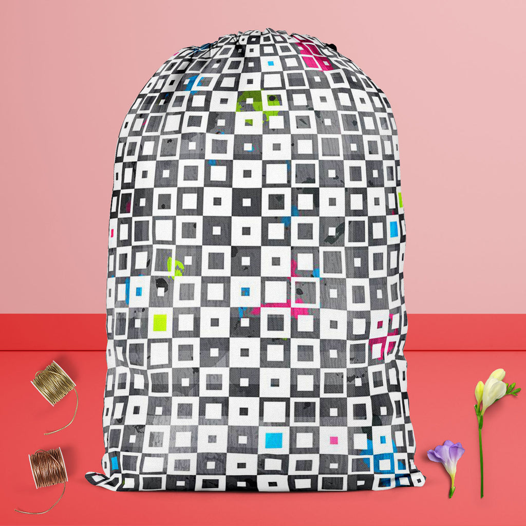 Grunge Squares D1 Reusable Sack Bag | Bag for Gym, Storage, Vegetable & Travel-Drawstring Sack Bags-SCK_FB_DS-IC 5007370 IC 5007370, Abstract Expressionism, Abstracts, Ancient, Art and Paintings, Baby, Children, Culture, Decorative, Diamond, Ethnic, Geometric, Geometric Abstraction, Historical, Illustrations, Kids, Medieval, Modern Art, Paintings, Patterns, Retro, Semi Abstract, Signs, Signs and Symbols, Symbols, Traditional, Triangles, Tribal, Vintage, World Culture, grunge, squares, d1, reusable, sack, ba