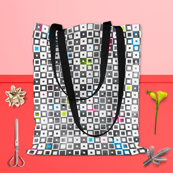Grunge Squares D1 Tote Bag Shoulder Purse | Multipurpose-Tote Bags Basic-TOT_FB_BS-IC 5007370 IC 5007370, Abstract Expressionism, Abstracts, Ancient, Art and Paintings, Baby, Children, Culture, Decorative, Diamond, Ethnic, Geometric, Geometric Abstraction, Historical, Illustrations, Kids, Medieval, Modern Art, Paintings, Patterns, Retro, Semi Abstract, Signs, Signs and Symbols, Symbols, Traditional, Triangles, Tribal, Vintage, World Culture, grunge, squares, d1, tote, bag, shoulder, purse, cotton, canvas, f