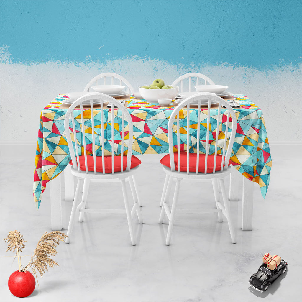 Vintage Triangles Table Cloth Cover-Table Covers-CVR_TB_NR-IC 5007373 IC 5007373, Abstract Expressionism, Abstracts, African, Ancient, Art and Paintings, Culture, Drawing, Ethnic, Geometric, Geometric Abstraction, Historical, Illustrations, Medieval, Patterns, Semi Abstract, Signs, Signs and Symbols, Stripes, Traditional, Triangles, Tribal, Vintage, World Culture, table, cloth, cover, harlequin, abstract, africa, art, artistic, background, banner, brown, clothing, coffee, color, colorful, decoration, design