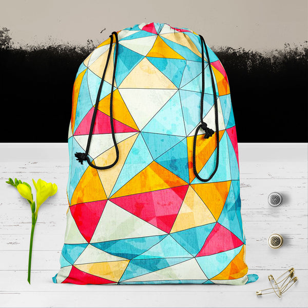 Vintage Triangles Reusable Sack Bag | Bag for Gym, Storage, Vegetable & Travel-Drawstring Sack Bags-SCK_FB_DS-IC 5007373 IC 5007373, Abstract Expressionism, Abstracts, African, Ancient, Art and Paintings, Culture, Drawing, Ethnic, Geometric, Geometric Abstraction, Historical, Illustrations, Medieval, Patterns, Semi Abstract, Signs, Signs and Symbols, Stripes, Traditional, Triangles, Tribal, Vintage, World Culture, reusable, sack, bag, for, gym, storage, vegetable, travel, cotton, canvas, fabric, harlequin, 