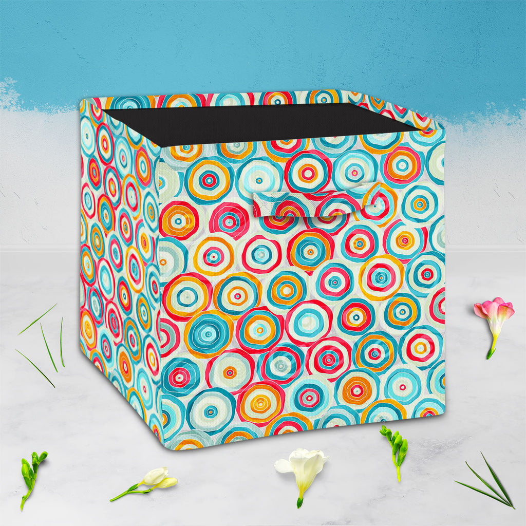 Psychedelic Style Foldable Open Storage Bin | Organizer Box, Toy Basket, Shelf Box, Laundry Bag | Canvas Fabric-Storage Bins-STR_BI_CB-IC 5007374 IC 5007374, Abstract Expressionism, Abstracts, Ancient, Art and Paintings, Black, Black and White, Circle, Decorative, Drawing, Geometric, Geometric Abstraction, Historical, Illustrations, Medieval, Patterns, Semi Abstract, Signs, Signs and Symbols, Vintage, psychedelic, style, foldable, open, storage, bin, organizer, box, toy, basket, shelf, laundry, bag, canvas,