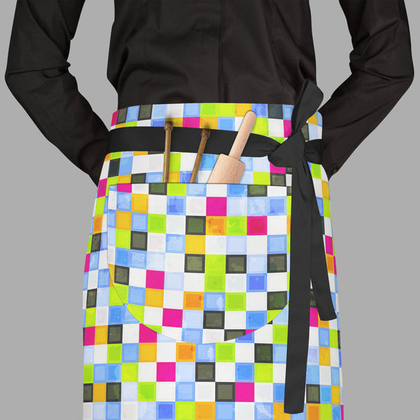 Grunge Squares D2 Apron | Adjustable, Free Size & Waist Tiebacks-Aprons Waist to Feet-APR_WS_FT-IC 5007375 IC 5007375, Abstract Expressionism, Abstracts, Art and Paintings, Black and White, Decorative, Digital, Digital Art, Geometric, Geometric Abstraction, Graphic, Hipster, Holidays, Illustrations, Modern Art, Patterns, Pop Art, Retro, Semi Abstract, Signs, Signs and Symbols, White, grunge, squares, d2, full-length, waist, to, feet, apron, poly-cotton, fabric, adjustable, tiebacks, abstract, art, artistic,