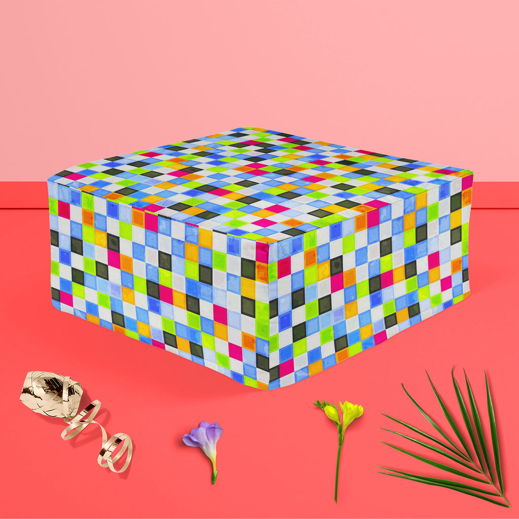 Grunge Squares D2 Footstool Footrest Puffy Pouffe Ottoman Bean Bag | Canvas Fabric-Footstools-FST_CB_BN-IC 5007375 IC 5007375, Abstract Expressionism, Abstracts, Art and Paintings, Black and White, Decorative, Digital, Digital Art, Geometric, Geometric Abstraction, Graphic, Hipster, Holidays, Illustrations, Modern Art, Patterns, Pop Art, Retro, Semi Abstract, Signs, Signs and Symbols, White, grunge, squares, d2, footstool, footrest, puffy, pouffe, ottoman, bean, bag, canvas, fabric, abstract, art, artistic,