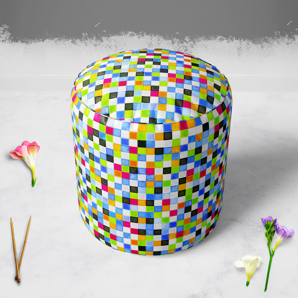 Grunge Squares D2 Footstool Footrest Puffy Pouffe Ottoman Bean Bag | Canvas Fabric-Footstools-FST_CB_BN-IC 5007375 IC 5007375, Abstract Expressionism, Abstracts, Art and Paintings, Black and White, Decorative, Digital, Digital Art, Geometric, Geometric Abstraction, Graphic, Hipster, Holidays, Illustrations, Modern Art, Patterns, Pop Art, Retro, Semi Abstract, Signs, Signs and Symbols, White, grunge, squares, d2, footstool, footrest, puffy, pouffe, ottoman, bean, bag, canvas, fabric, abstract, art, artistic,