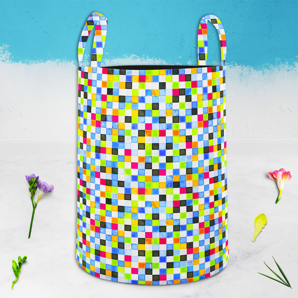 Grunge Squares D2 Foldable Open Storage Bin | Organizer Box, Toy Basket, Shelf Box, Laundry Bag | Canvas Fabric-Storage Bins-STR_BI_CB-IC 5007375 IC 5007375, Abstract Expressionism, Abstracts, Art and Paintings, Black and White, Decorative, Digital, Digital Art, Geometric, Geometric Abstraction, Graphic, Hipster, Holidays, Illustrations, Modern Art, Patterns, Pop Art, Retro, Semi Abstract, Signs, Signs and Symbols, White, grunge, squares, d2, foldable, open, storage, bin, organizer, box, toy, basket, shelf,