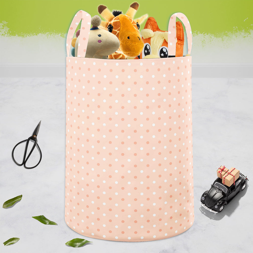 Pink Polka Dots Foldable Open Storage Bin | Organizer Box, Toy Basket, Shelf Box, Laundry Bag | Canvas Fabric-Storage Bins-STR_BI_CB-IC 5007376 IC 5007376, Abstract Expressionism, Abstracts, Art and Paintings, Black, Black and White, Books, Circle, Decorative, Digital, Digital Art, Dots, Geometric, Geometric Abstraction, Graphic, Holidays, Illustrations, Modern Art, Patterns, Semi Abstract, Signs, Signs and Symbols, White, pink, polka, foldable, open, storage, bin, organizer, box, toy, basket, shelf, laundr
