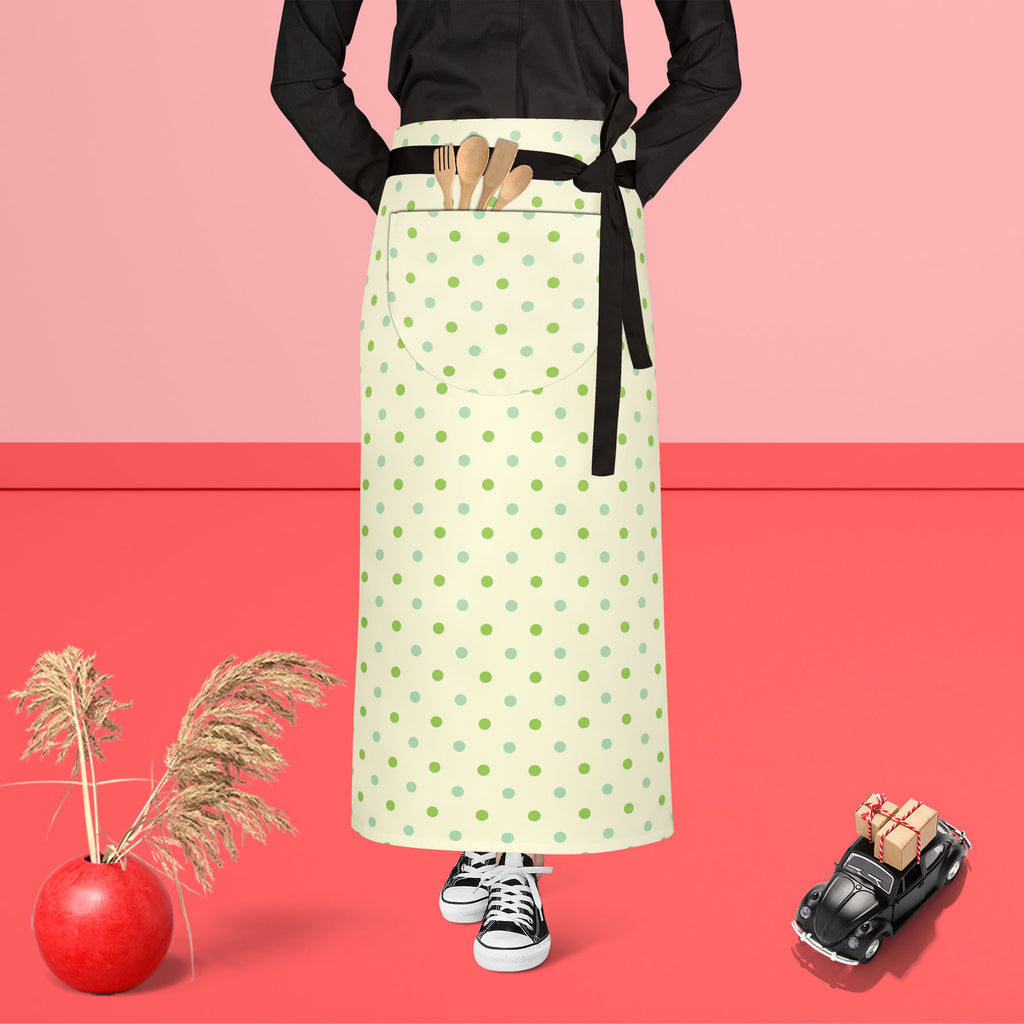 Green Polka Dots Apron | Adjustable, Free Size & Waist Tiebacks-Aprons Waist to Feet-APR_WS_FT-IC 5007377 IC 5007377, Abstract Expressionism, Abstracts, Art and Paintings, Black, Black and White, Books, Circle, Decorative, Digital, Digital Art, Dots, Geometric, Geometric Abstraction, Graphic, Holidays, Illustrations, Modern Art, Patterns, Semi Abstract, Signs, Signs and Symbols, White, green, polka, apron, adjustable, free, size, waist, tiebacks, pattern, wallpaper, scrapbook, abstract, art, backdrop, backg