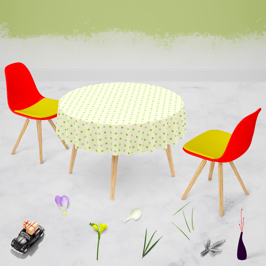 Green Polka Dots Table Cloth Cover-Table Covers-CVR_TB_RD-IC 5007377 IC 5007377, Abstract Expressionism, Abstracts, Art and Paintings, Black, Black and White, Books, Circle, Decorative, Digital, Digital Art, Dots, Geometric, Geometric Abstraction, Graphic, Holidays, Illustrations, Modern Art, Patterns, Semi Abstract, Signs, Signs and Symbols, White, green, polka, table, cloth, cover, pattern, wallpaper, scrapbook, abstract, art, backdrop, background, and, composition, decor, decoration, design, dot, fabric,