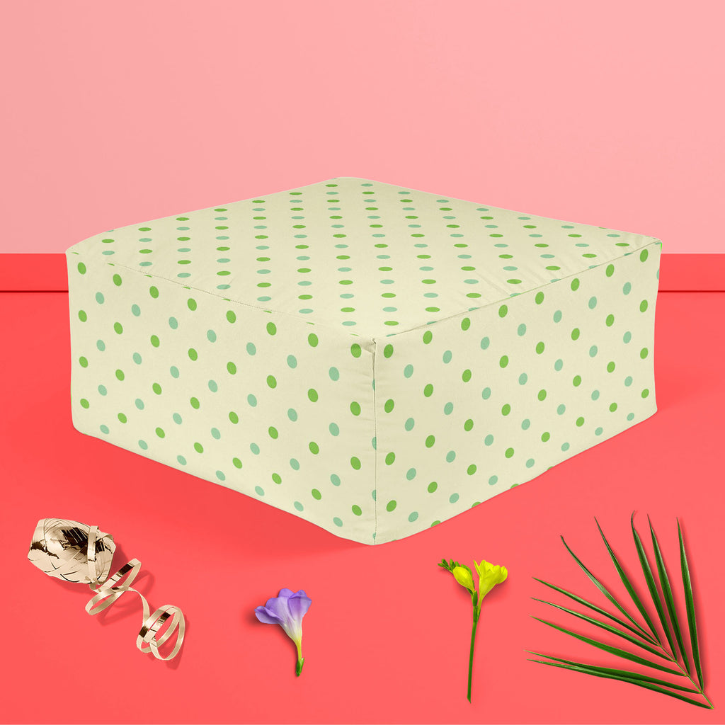 Green Polka Dots Footstool Footrest Puffy Pouffe Ottoman Bean Bag | Canvas Fabric-Footstools-FST_CB_BN-IC 5007377 IC 5007377, Abstract Expressionism, Abstracts, Art and Paintings, Black, Black and White, Books, Circle, Decorative, Digital, Digital Art, Dots, Geometric, Geometric Abstraction, Graphic, Holidays, Illustrations, Modern Art, Patterns, Semi Abstract, Signs, Signs and Symbols, White, green, polka, footstool, footrest, puffy, pouffe, ottoman, bean, bag, canvas, fabric, pattern, wallpaper, scrapbook