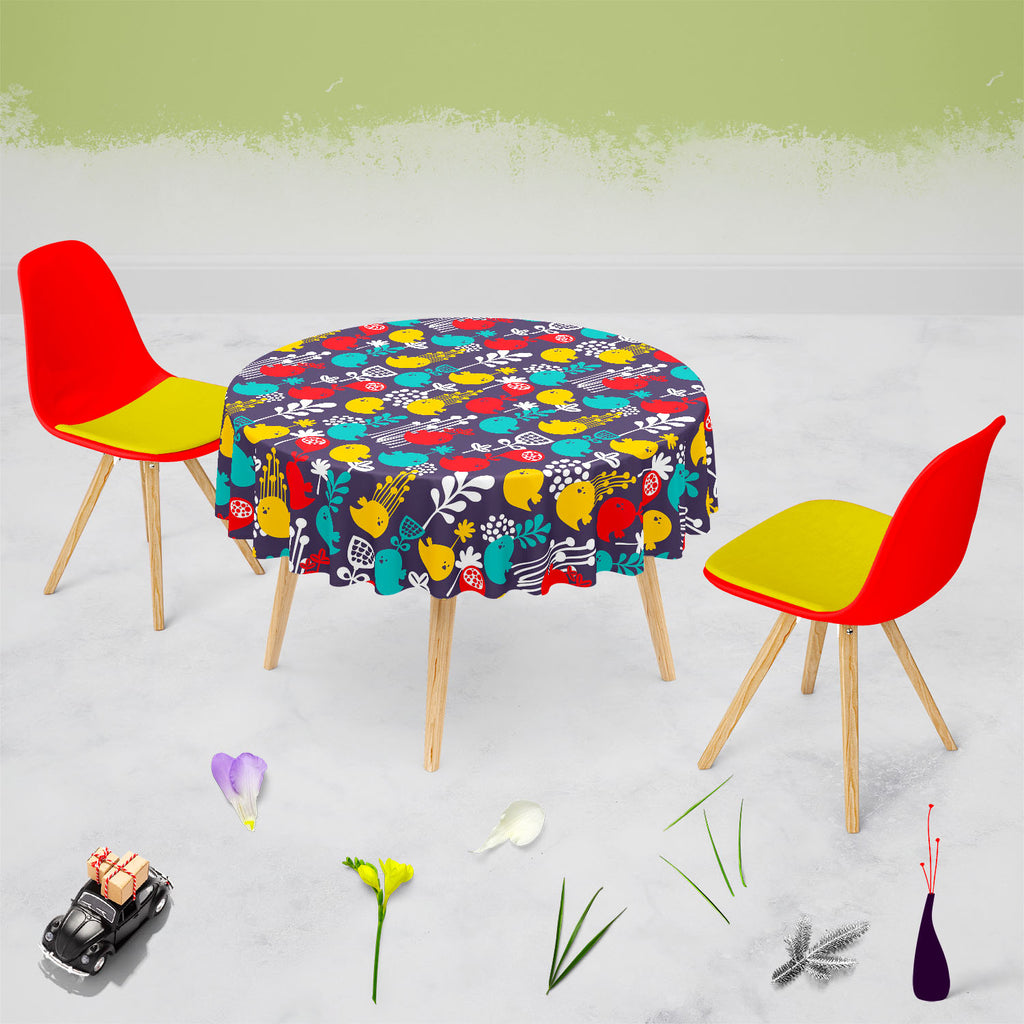 Cartoon Birds Table Cloth Cover-Table Covers-CVR_TB_RD-IC 5007378 IC 5007378, Abstract Expressionism, Abstracts, Ancient, Animals, Animated Cartoons, Art and Paintings, Birds, Botanical, Caricature, Cartoons, Decorative, Digital, Digital Art, Floral, Flowers, Graphic, Historical, Illustrations, Love, Medieval, Modern Art, Nature, Patterns, Retro, Romance, Scenic, Seasons, Semi Abstract, Signs, Signs and Symbols, Vintage, cartoon, table, cloth, cover, abstract, animal, art, backdrop, background, beautiful, b