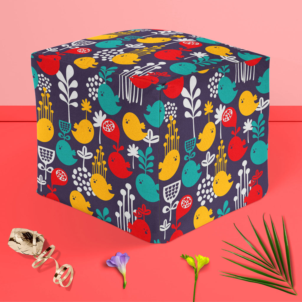 Cartoon Birds Footstool Footrest Puffy Pouffe Ottoman Bean Bag | Canvas Fabric-Footstools-FST_CB_BN-IC 5007378 IC 5007378, Abstract Expressionism, Abstracts, Ancient, Animals, Animated Cartoons, Art and Paintings, Birds, Botanical, Caricature, Cartoons, Decorative, Digital, Digital Art, Floral, Flowers, Graphic, Historical, Illustrations, Love, Medieval, Modern Art, Nature, Patterns, Retro, Romance, Scenic, Seasons, Semi Abstract, Signs, Signs and Symbols, Vintage, cartoon, footstool, footrest, puffy, pouff