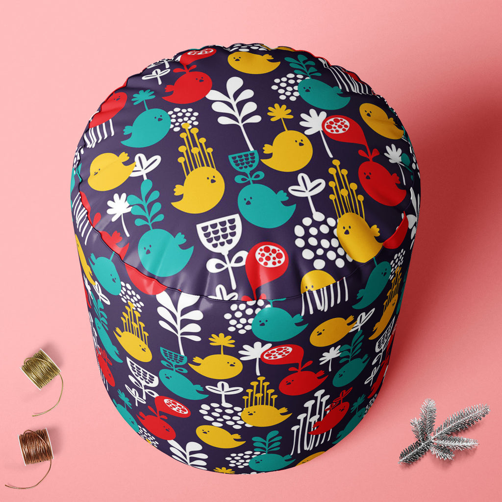 Cartoon Birds Footstool Footrest Puffy Pouffe Ottoman Bean Bag | Canvas Fabric-Footstools-FST_CB_BN-IC 5007378 IC 5007378, Abstract Expressionism, Abstracts, Ancient, Animals, Animated Cartoons, Art and Paintings, Birds, Botanical, Caricature, Cartoons, Decorative, Digital, Digital Art, Floral, Flowers, Graphic, Historical, Illustrations, Love, Medieval, Modern Art, Nature, Patterns, Retro, Romance, Scenic, Seasons, Semi Abstract, Signs, Signs and Symbols, Vintage, cartoon, footstool, footrest, puffy, pouff