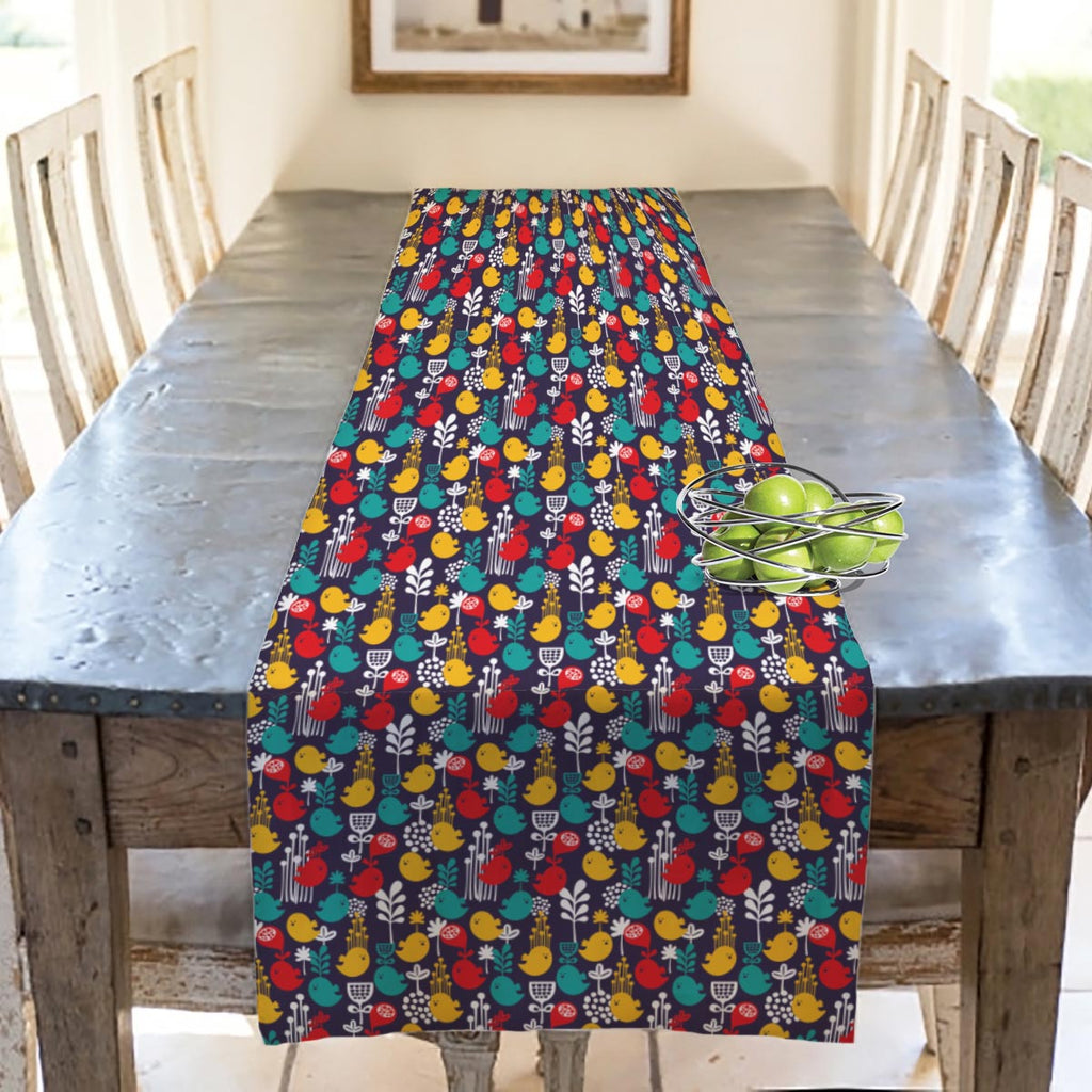 ArtzFolio Cartoon Birds Table Runner-Table Runners-AZKIT19603854RUN_TB_L-Image Code 5007378 Vishnu Image Folio Pvt Ltd, IC 5007378, ArtzFolio, Table Runners, Birds, Floral, Kids, Digital Art, cartoon, table, runner, seamless, pattern, colorful, table runner, table cloth, table covers, dining table runner, poly satin kitchen table runner, table linen, tablecloths for large dining table, table runner set, pitaara box, designer kitchen table runner, linen tablecloth, decorative table runners, round table linen
