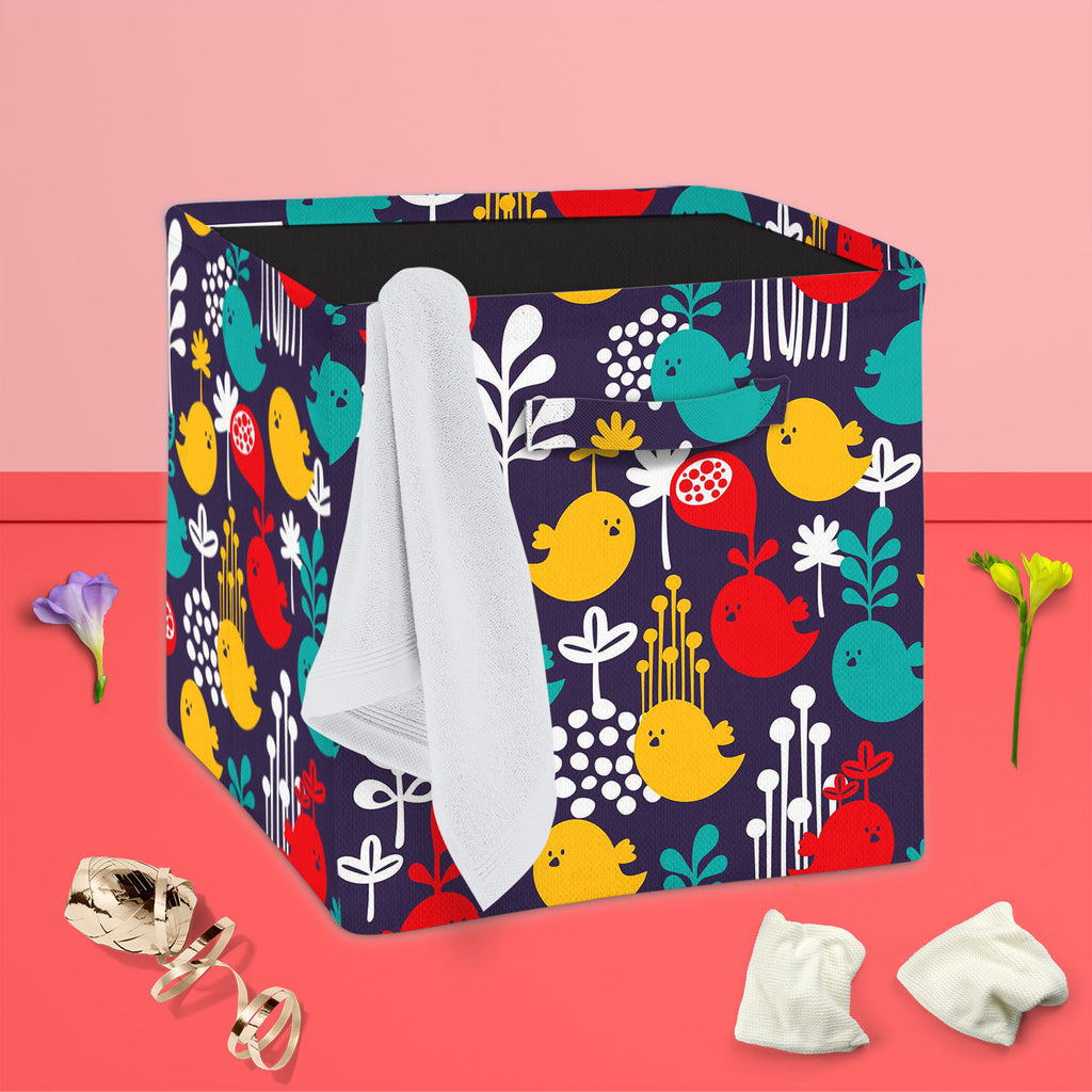 Cartoon Birds Foldable Open Storage Bin | Organizer Box, Toy Basket, Shelf Box, Laundry Bag | Canvas Fabric-Storage Bins-STR_BI_CB-IC 5007378 IC 5007378, Abstract Expressionism, Abstracts, Ancient, Animals, Animated Cartoons, Art and Paintings, Birds, Botanical, Caricature, Cartoons, Decorative, Digital, Digital Art, Floral, Flowers, Graphic, Historical, Illustrations, Love, Medieval, Modern Art, Nature, Patterns, Retro, Romance, Scenic, Seasons, Semi Abstract, Signs, Signs and Symbols, Vintage, cartoon, fo