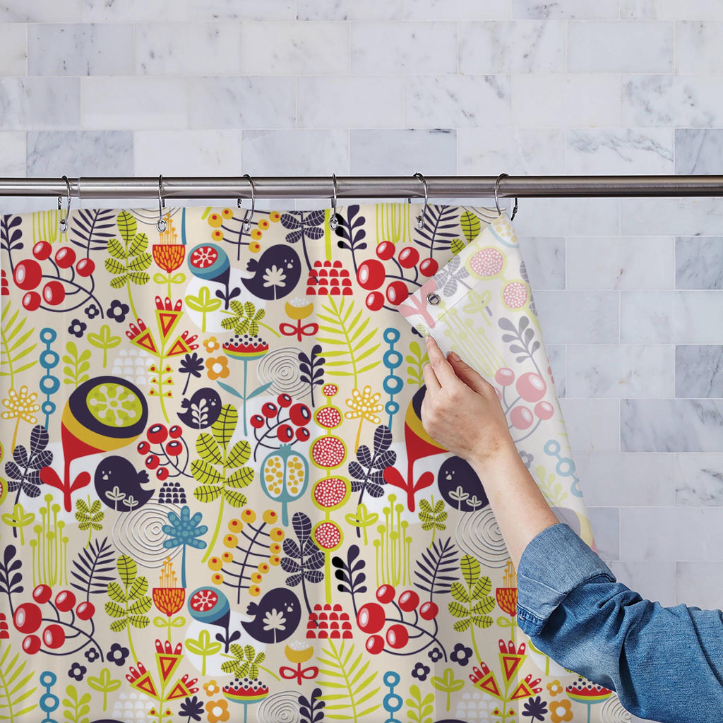 Birds & Flowers D5 Washable Waterproof Shower Curtain-Shower Curtains-CUR_SH-IC 5007379 IC 5007379, Abstract Expressionism, Abstracts, Ancient, Animals, Animated Cartoons, Birds, Botanical, Caricature, Cartoons, Decorative, Digital, Digital Art, Floral, Flowers, Graphic, Historical, Illustrations, Love, Medieval, Modern Art, Nature, Patterns, Retro, Romance, Scenic, Seasons, Semi Abstract, Signs, Signs and Symbols, Vintage, d5, washable, waterproof, shower, curtain, abstract, animal, backdrop, background, b