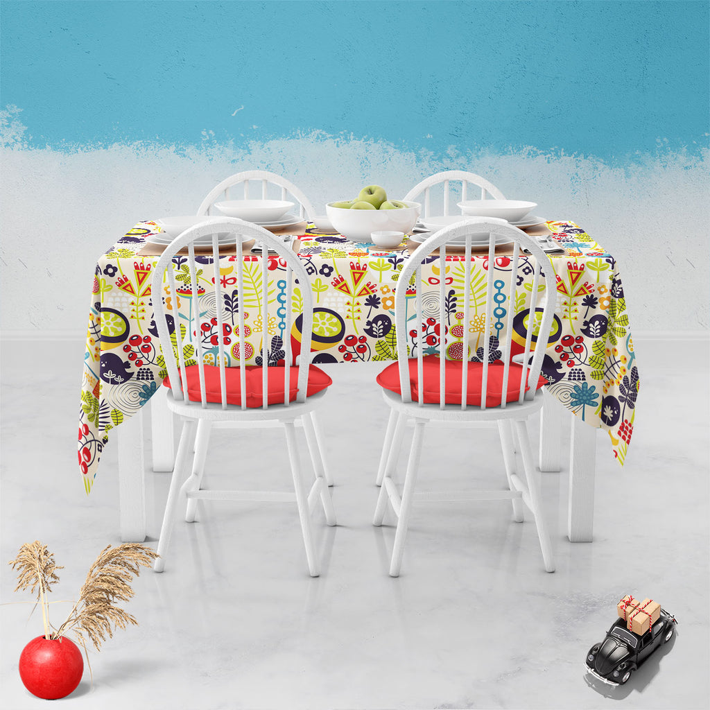 Birds & Flowers D5 Table Cloth Cover-Table Covers-CVR_TB_NR-IC 5007379 IC 5007379, Abstract Expressionism, Abstracts, Ancient, Animals, Animated Cartoons, Birds, Botanical, Caricature, Cartoons, Decorative, Digital, Digital Art, Floral, Flowers, Graphic, Historical, Illustrations, Love, Medieval, Modern Art, Nature, Patterns, Retro, Romance, Scenic, Seasons, Semi Abstract, Signs, Signs and Symbols, Vintage, d5, table, cloth, cover, abstract, animal, backdrop, background, beautiful, beauty, berries, bird, br