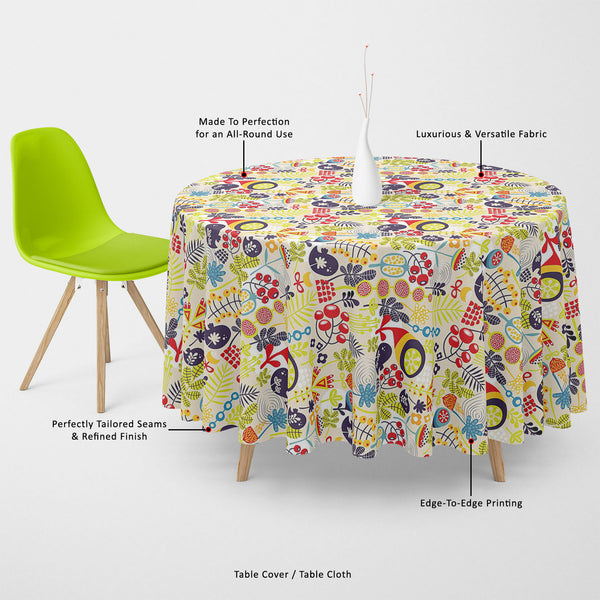Birds & Flowers Table Cloth Cover-Table Covers-CVR_TB_RD-IC 5007379 IC 5007379, Abstract Expressionism, Abstracts, Ancient, Animals, Animated Cartoons, Birds, Botanical, Caricature, Cartoons, Decorative, Digital, Digital Art, Floral, Flowers, Graphic, Historical, Illustrations, Love, Medieval, Modern Art, Nature, Patterns, Retro, Romance, Scenic, Seasons, Semi Abstract, Signs, Signs and Symbols, Vintage, table, cloth, cover, canvas, fabric, abstract, animal, backdrop, background, beautiful, beauty, berries,