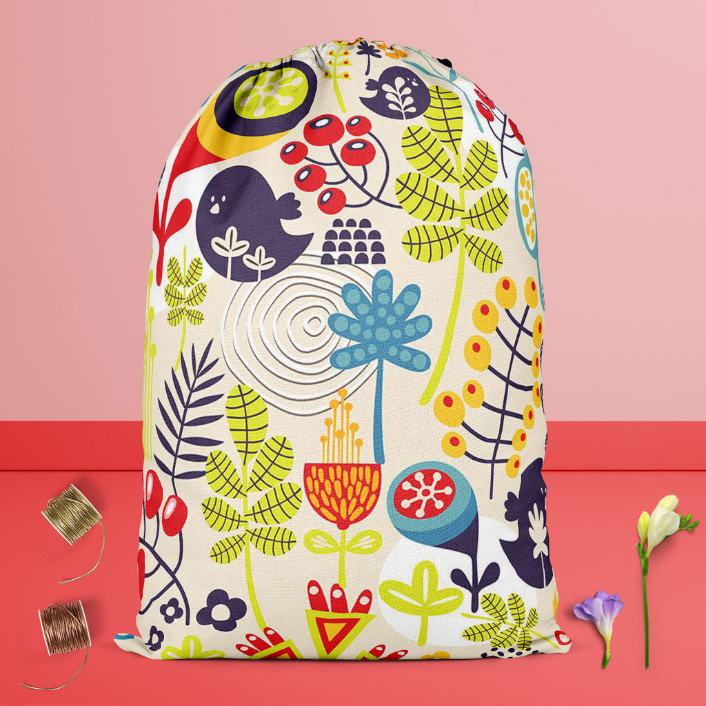 Birds & Flowers D5 Reusable Sack Bag | Bag for Gym, Storage, Vegetable & Travel-Drawstring Sack Bags-SCK_FB_DS-IC 5007379 IC 5007379, Abstract Expressionism, Abstracts, Ancient, Animals, Animated Cartoons, Birds, Botanical, Caricature, Cartoons, Decorative, Digital, Digital Art, Floral, Flowers, Graphic, Historical, Illustrations, Love, Medieval, Modern Art, Nature, Patterns, Retro, Romance, Scenic, Seasons, Semi Abstract, Signs, Signs and Symbols, Vintage, d5, reusable, sack, bag, for, gym, storage, vegeta