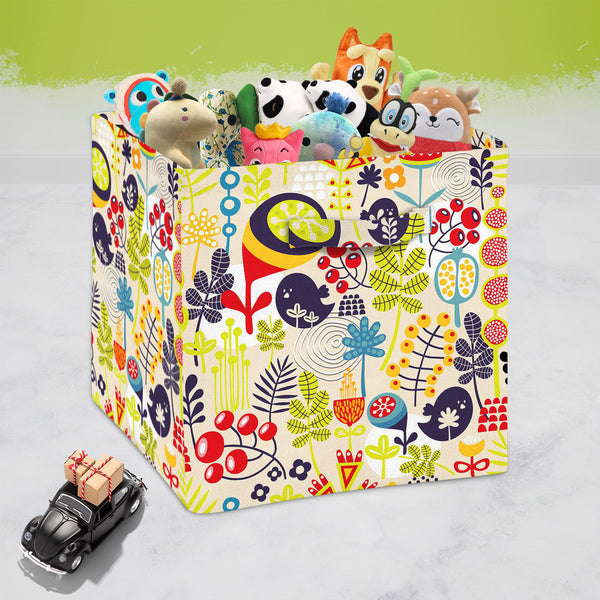 Birds & Flowers D5 Foldable Open Storage Bin | Organizer Box, Toy Basket, Shelf Box, Laundry Bag | Canvas Fabric-Storage Bins-STR_BI_CB-IC 5007379 IC 5007379, Abstract Expressionism, Abstracts, Ancient, Animals, Animated Cartoons, Birds, Botanical, Caricature, Cartoons, Decorative, Digital, Digital Art, Floral, Flowers, Graphic, Historical, Illustrations, Love, Medieval, Modern Art, Nature, Patterns, Retro, Romance, Scenic, Seasons, Semi Abstract, Signs, Signs and Symbols, Vintage, d5, foldable, open, stora