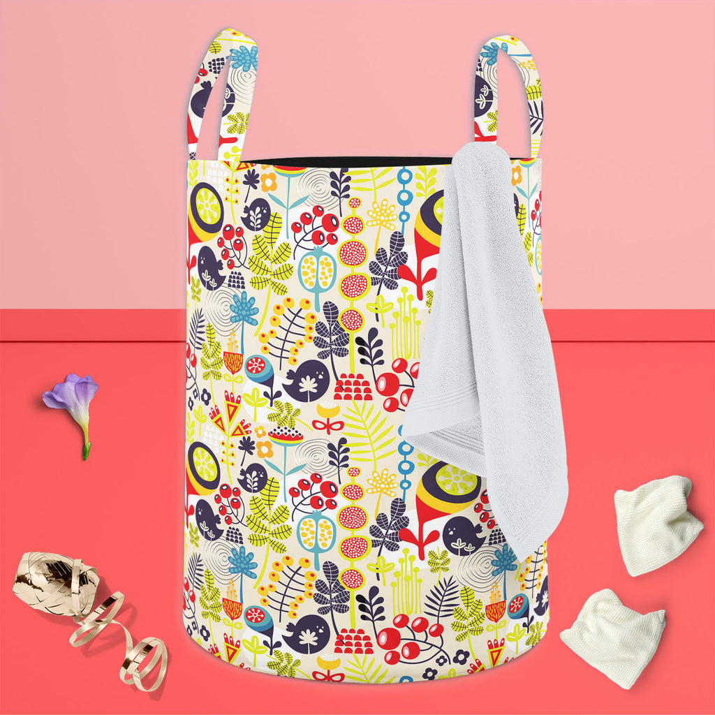 Birds & Flowers D5 Foldable Open Storage Bin | Organizer Box, Toy Basket, Shelf Box, Laundry Bag | Canvas Fabric-Storage Bins-STR_BI_CB-IC 5007379 IC 5007379, Abstract Expressionism, Abstracts, Ancient, Animals, Animated Cartoons, Birds, Botanical, Caricature, Cartoons, Decorative, Digital, Digital Art, Floral, Flowers, Graphic, Historical, Illustrations, Love, Medieval, Modern Art, Nature, Patterns, Retro, Romance, Scenic, Seasons, Semi Abstract, Signs, Signs and Symbols, Vintage, d5, foldable, open, stora