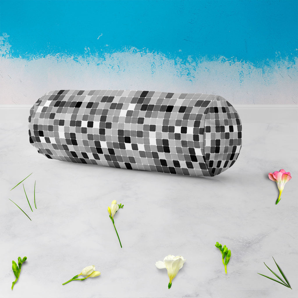 Black & White Square Bolster Cover Booster Cases | Concealed Zipper Opening-Bolster Covers-BOL_CV_ZP-IC 5007380 IC 5007380, Abstract Expressionism, Abstracts, Art and Paintings, Black, Black and White, Books, Decorative, Digital, Digital Art, Fashion, Geometric, Geometric Abstraction, Graphic, Illustrations, Modern Art, Patterns, Retro, Semi Abstract, Signs, Signs and Symbols, White, square, bolster, cover, booster, cases, concealed, zipper, opening, abstract, album, art, artistic, backdrop, background, boo