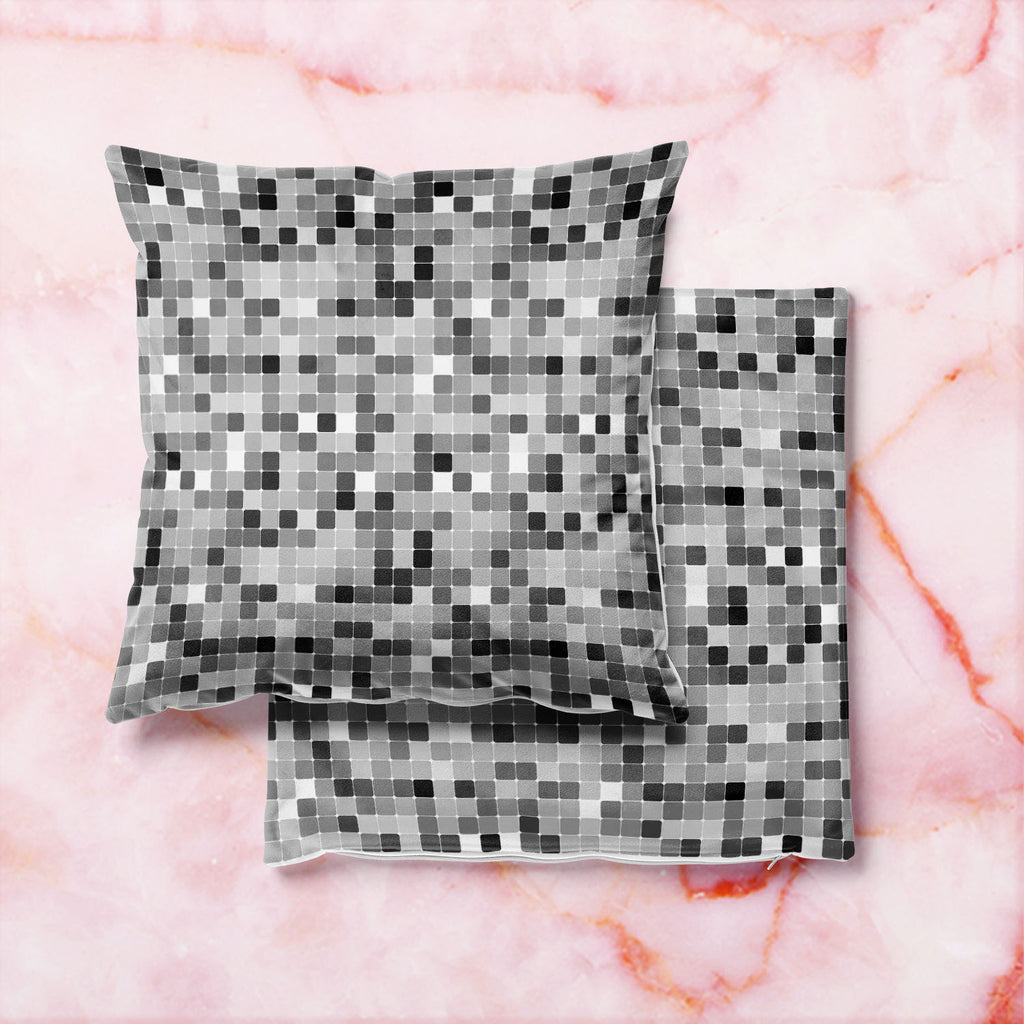 Black & White Square Cushion Cover Throw Pillow-Cushion Covers-CUS_CV-IC 5007380 IC 5007380, Abstract Expressionism, Abstracts, Art and Paintings, Black, Black and White, Books, Decorative, Digital, Digital Art, Fashion, Geometric, Geometric Abstraction, Graphic, Illustrations, Modern Art, Patterns, Retro, Semi Abstract, Signs, Signs and Symbols, White, square, cushion, cover, throw, pillow, abstract, album, art, artistic, backdrop, background, book, creative, decor, decoration, design, element, fabric, flo