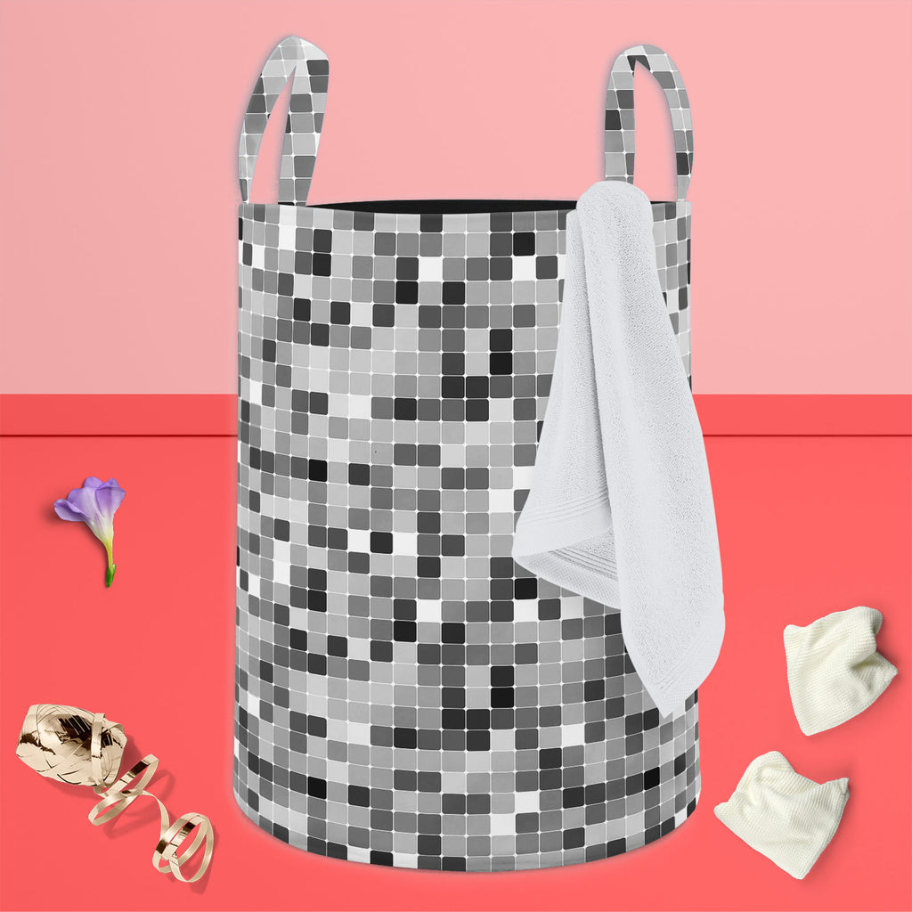 Black & White Square Foldable Open Storage Bin | Organizer Box, Toy Basket, Shelf Box, Laundry Bag | Canvas Fabric-Storage Bins-STR_BI_CB-IC 5007380 IC 5007380, Abstract Expressionism, Abstracts, Art and Paintings, Black, Black and White, Books, Decorative, Digital, Digital Art, Fashion, Geometric, Geometric Abstraction, Graphic, Illustrations, Modern Art, Patterns, Retro, Semi Abstract, Signs, Signs and Symbols, White, square, foldable, open, storage, bin, organizer, box, toy, basket, shelf, laundry, bag, 