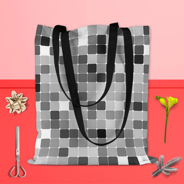 Black & White Square Tote Bag Shoulder Purse | Multipurpose-Tote Bags Basic-TOT_FB_BS-IC 5007380 IC 5007380, Abstract Expressionism, Abstracts, Art and Paintings, Black, Black and White, Books, Decorative, Digital, Digital Art, Fashion, Geometric, Geometric Abstraction, Graphic, Illustrations, Modern Art, Patterns, Retro, Semi Abstract, Signs, Signs and Symbols, White, square, tote, bag, shoulder, purse, cotton, canvas, fabric, multipurpose, abstract, album, art, artistic, backdrop, background, book, cover,